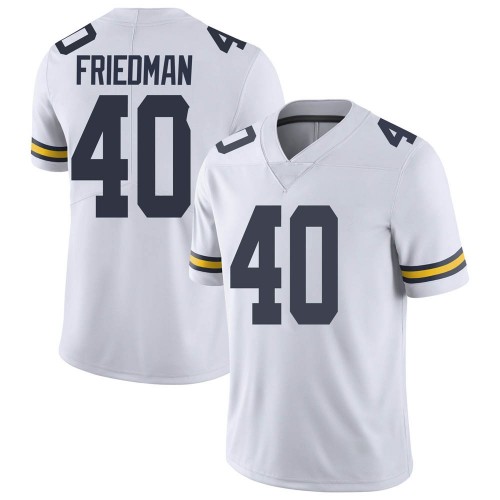 Jake Friedman Michigan Wolverines Men's NCAA #40 White Limited Brand Jordan College Stitched Football Jersey MAE0554BI